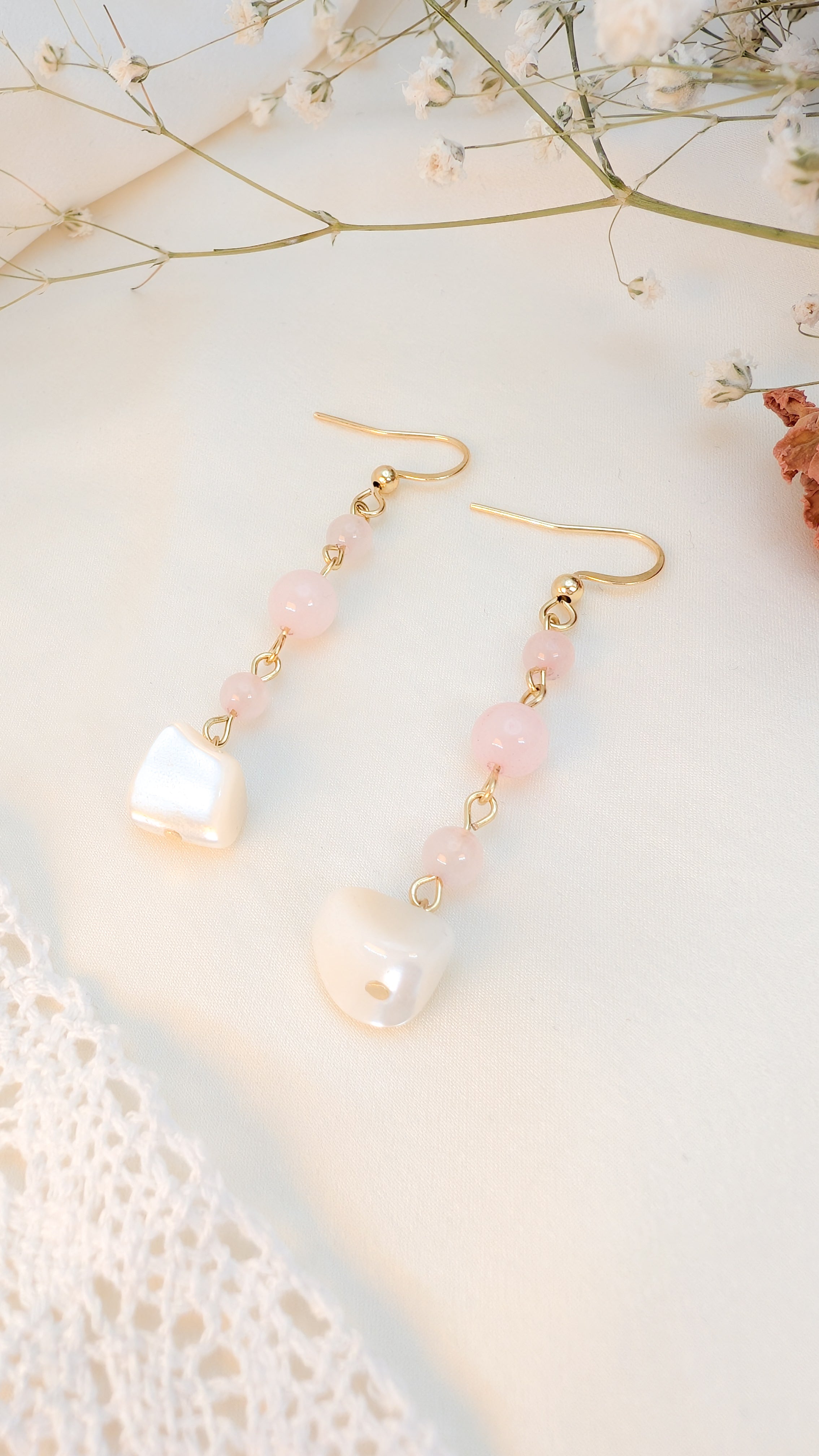 Boucles d'oreilles Rose Coquillage