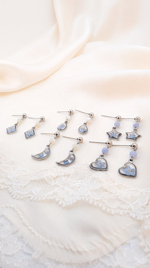 Boucles d'oreilles Myosotis - Argent