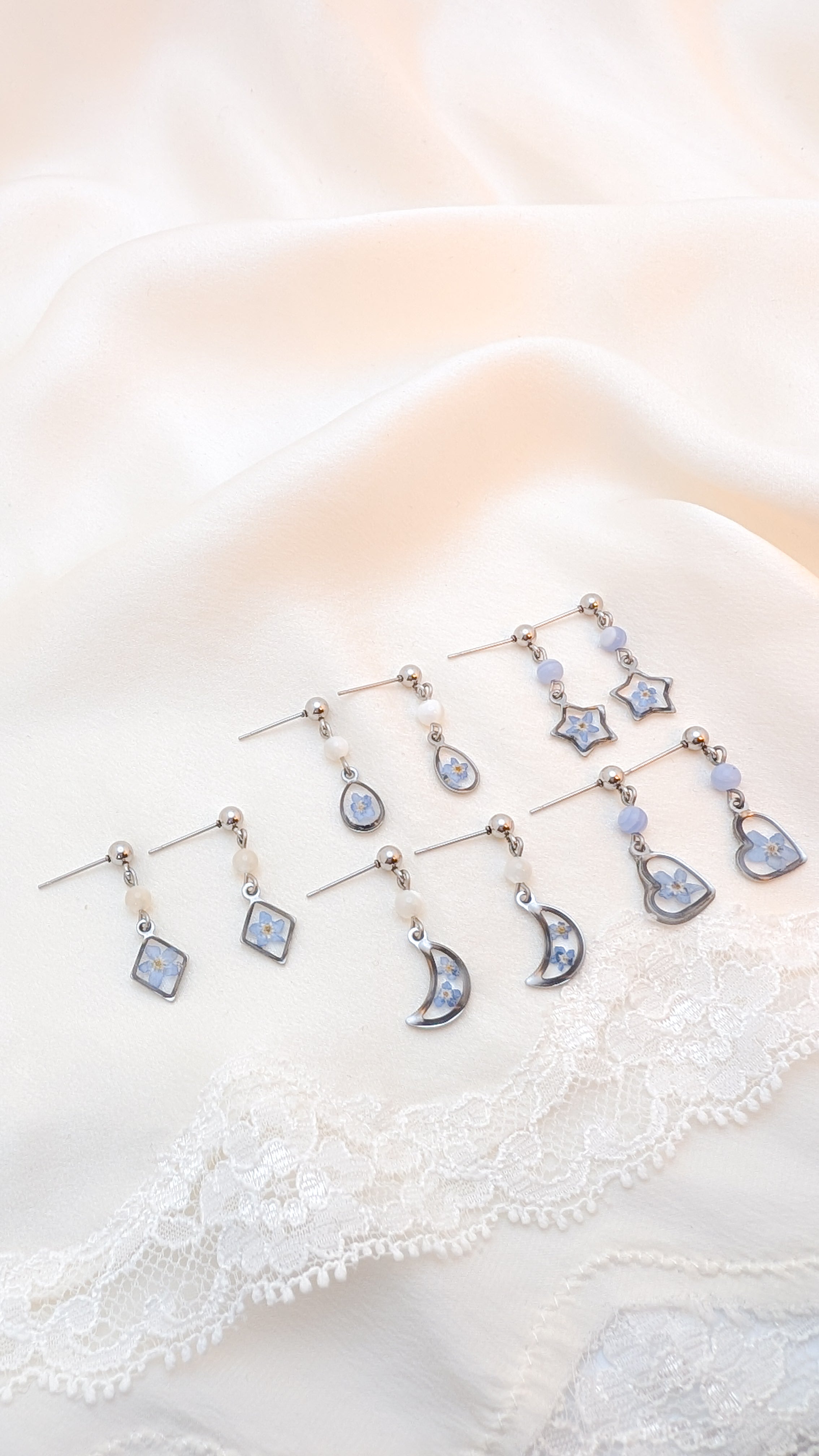Boucles d'oreilles Myosotis - Argent