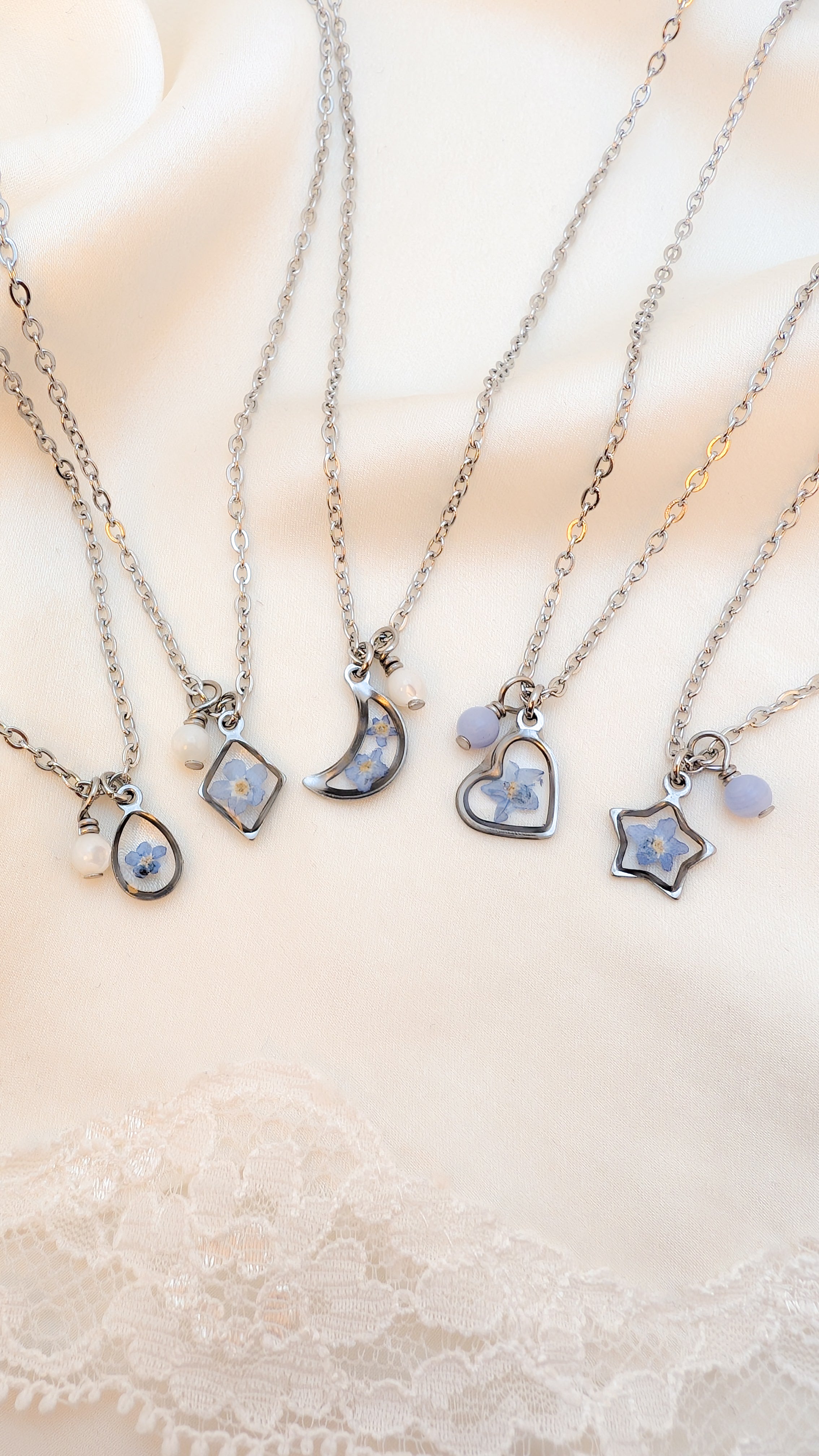 Collier Myosotis - Argent