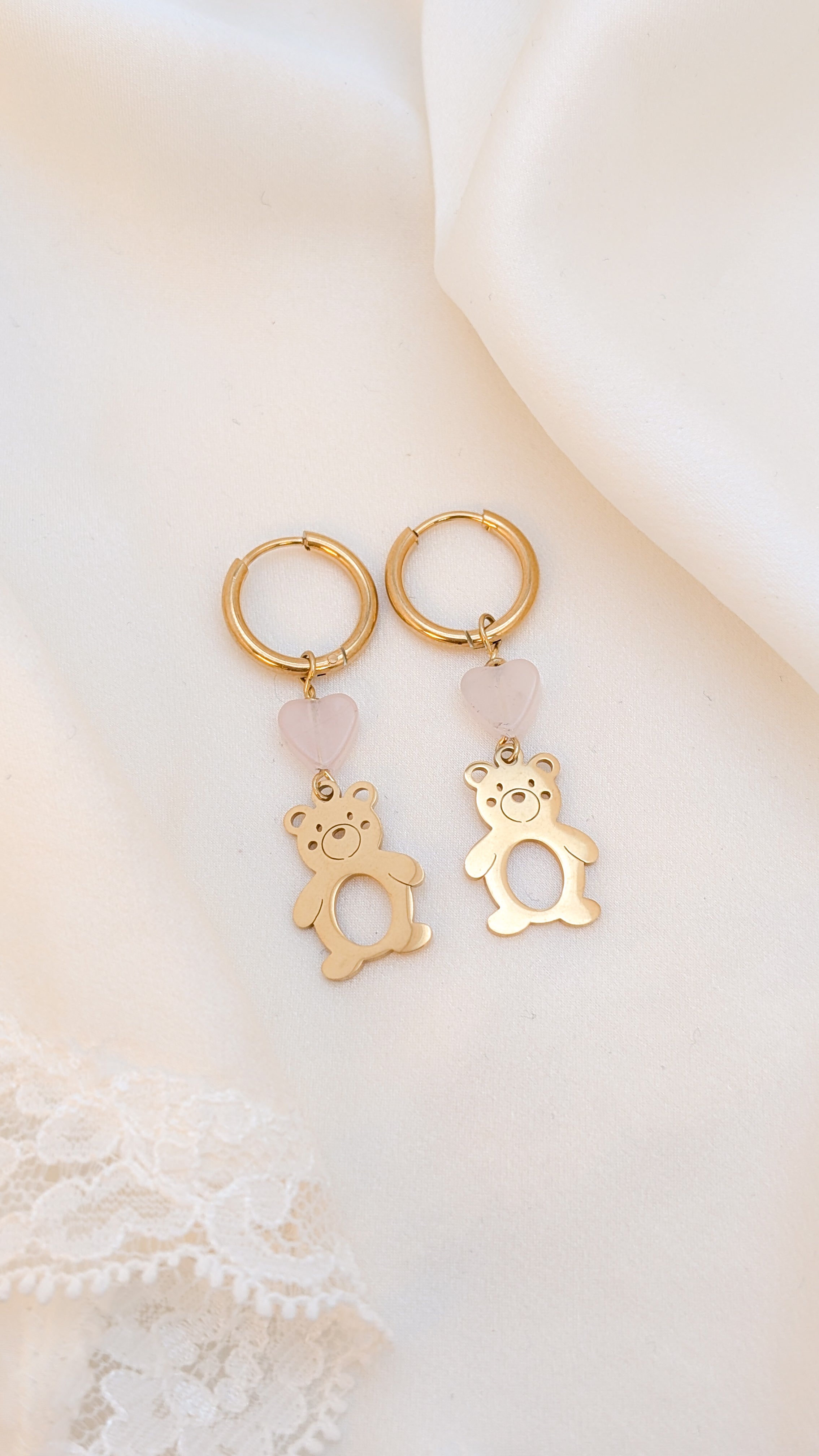 Boucles d'oreilles Ourson Amoureux